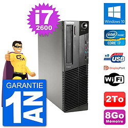 PC Lenovo M91p SFF Intel i7-2600 RAM 8Go Disque Dur 2To Windows 10 Wifi - Occasion