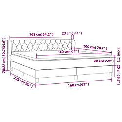 vidaXL Sommier à lattes de lit avec matelas Marron foncé 160x200 cm pas cher