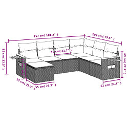 Avis vidaXL Salon de jardin avec coussins 7 pcs beige résine tressée