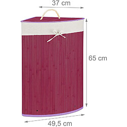 Helloshop26 Panier corbeille à linge pliant pliable avec sac triangle 65 cm bambou violet 13_0001902_2