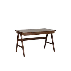 Beliani Bureau en bois foncé 120 x 70 cm avec 2 tiroirs SHESLAY