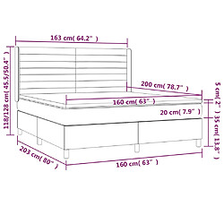 vidaXL Sommier à lattes de lit avec matelas Marron foncé 160x200 cm pas cher