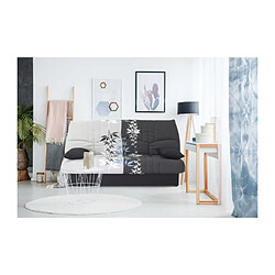 Clic clac 3 places DREAM - Tissu 100% Coton imprimé Ramage - Couchage 125x190 cm - L190 x P92 x H96 cm