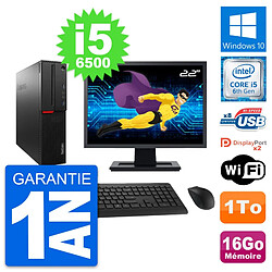 PC Lenovo M800 SFF Ecran 22" Intel i5-6500 RAM 16Go Disque 1To Windows 10 Wifi · Occasion 