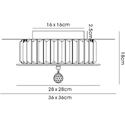 Avis Luminaire Center Plafonnier Tosca carré 4 Ampoules laiton antique/verre/cristal