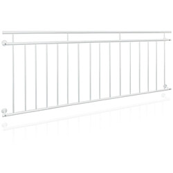 Ecd Germany Garde-corps balcon à la francaise appui rambarde blanc en acier 225 x 90 cm