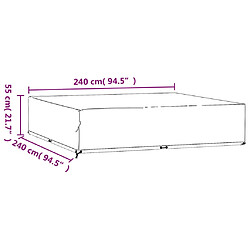 Acheter vidaXL Housses de salon de jardin 2 pcs 16 œillets 240x240x55 cm carré