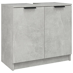 Maison Chic Armoire de bain,Meuble de rangement de salle de bain,Meuble haut Gris béton 64,5x33,5x59 cm Bois d'ingénierie -GKD596626