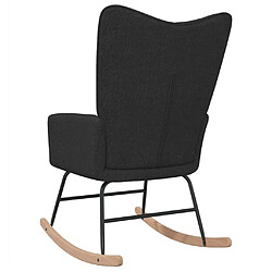 Maison Chic Chaise à bascule | Fauteuil Relax, design moderne Noir Tissu -GKD42764 pas cher