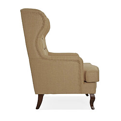 Versa Fauteuil pour salon ou chambre, Canapé confortable Botones 68x62x103cm,Coton et bois, Marron pas cher