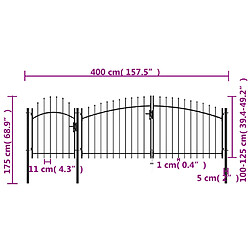 Acheter vidaXL Portail de jardin Acier 1,75 x 4 m Noir