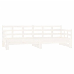 Maison Chic Lit d'appoint blanc bois de pin massif 2x(90x200)cm,Lit coulissant Lit de repos -GKD44987