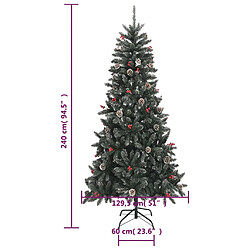 vidaXL Sapin de Noël artificiel avec support Vert 240 cm PVC pas cher