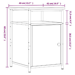 vidaXL Table de chevet noir 40x42x60 cm bois d’ingénierie pas cher