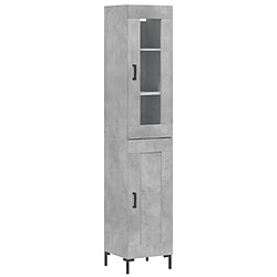 Maison Chic Buffet,Meuble de Rangement,commode pour salon,Cuisine Gris béton 34,5x34x180 cm Bois d'ingénierie -MN76097