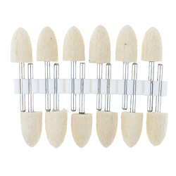 12 pcs laine feutre point de polissage cylindre bob meulage tête 10mm point