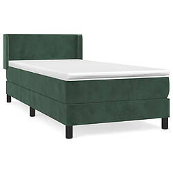 vidaXL Sommier à lattes de lit avec matelas Vert foncé 100x200 cm