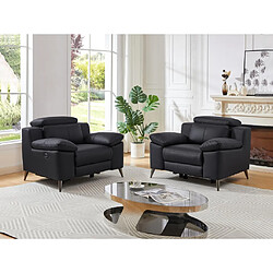 Vente-Unique Fauteuil relax électrique en cuir noir MAROTI 