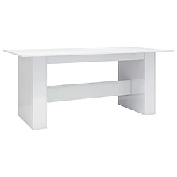 vidaXL Table à manger Blanc brillant 180x90x76 cm Bois d’ingénierie