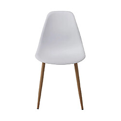 Mes Lot de 4 chaises de repas style scandinave en PU blanc - SCANDI