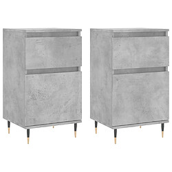 vidaXL Buffets 2 pcs gris béton 40x35x70 cm bois d'ingénierie