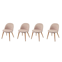 Decoshop26 Lot de 4 chaises de salle à manger crème pieds en bois style rétro CDS04516 