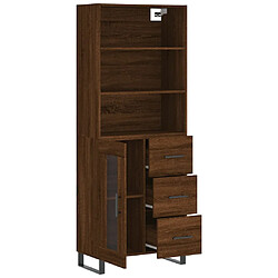 Avis vidaXL Buffet haut Chêne marron 69,5x34x180 cm Bois d'ingénierie