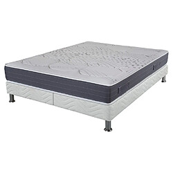 Ebac Matelas + sommier tapissier 2x90x200 Latex - Louxor - Soutien ferme - Made in France