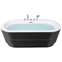 Beliani Baignoire îlot noire avec robinets 170 x 80 cm EMPRESA