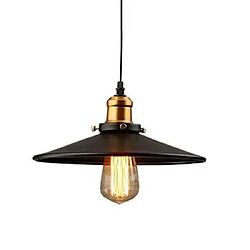 Stoex Rétro Suspension industrielle 26cm Lustre Abat-Jour Lampe de Plafond luminaire E27 Noir