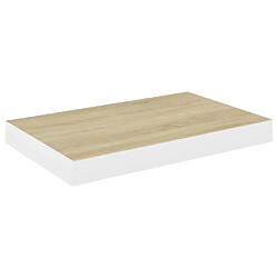 Avis vidaXL Étagères flottantes 2 pcs Chêne et blanc 40x23x3,8 cm MDF