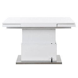 Vente-Unique Table extensible et relevable LAURIA - 2 en 1 - MDF laqué - Blanc pas cher