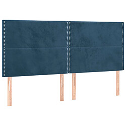 vidaXL Têtes de lit 4 pcs Bleu foncé 100x5x78/88 cm Velours