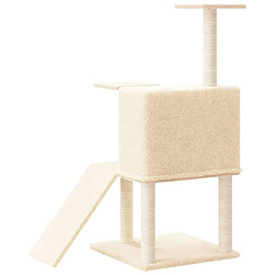 Arbre à chat avec griffoirs,niche pour chat en sisal Crème 109 cm -MN42307 pas cher