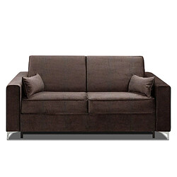 Inside 75 Canapé convertible express JACKSON 120cm comfort BULTEX® 12cm sommier lattes RENATONISI tweed marron chocolat 