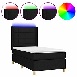 Sommier à lattes,Cadre à lattes de lit pour Adulte matelas et LED Noir 90x200 cm Tissu -MN28270