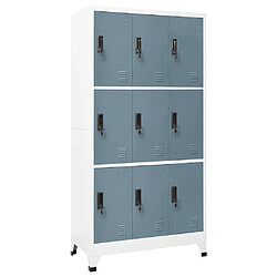 vidaXL Armoire à casiers Gris clair et gris foncé 90x45x180 cm Acier 