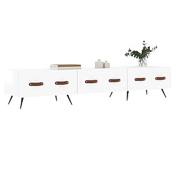 Avis Maison Chic Meuble TV scandinave - Banc TV pour salon blanc brillant 150x36x30 cm bois d'ingénierie -MN49257