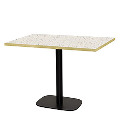 Restootab Table 120x70cm - modèle Round terrazzo cassata chants laiton