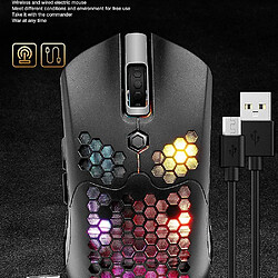 Universal X2 Wireless Mouse RGB Double de jeu Mécanique de jeu 12000 (DPI) souris d'ordinateur rechargeable