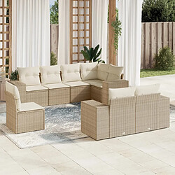 Maison Chic Salon de jardin avec coussins 8 pcs | Ensemble de Table et chaises | Mobilier d'Extérieur beige résine tressée -GKD76762