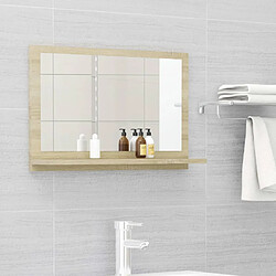 vidaXL Miroir salle de bain Chêne sonoma 60x10,5x37 cm Bois ingénierie 