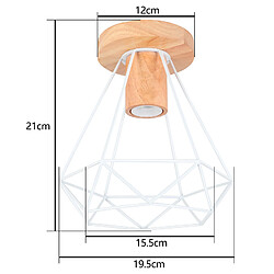 Stoex (2X) Plafonniers Modernes Luminaire Plafonnier en Bois Et Métal Lampe de Plafond Rétro Plafonniers D'Intérieur Blanc Pour Chambre À Coucher Salon pas cher