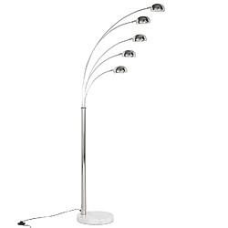 Avis Alterego Lampadaire 5 branches 'FIVE BOWS' en métal chromé