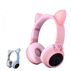 Universal Nouveau casque d'annulation de bruit d'oreille de chat LED d'arrivée Bluetooth 5.0 Casque d'écoute pour enfants et adolescents Support TF Card 3.5mm Prise avec microphone Casque Bluetooth Casque 