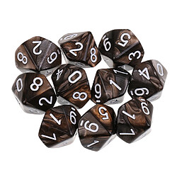 10pcs 10 sided dés d10 dés polyédriques pour les donjons et les dragons Jeux de table café gris