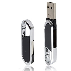 Wewoo Clé USB noir Disque flash USB 2.0 de style Keychains métallique de 16 Go