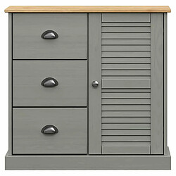 Maison Chic Buffet commode,console avec tiroirs pour rangement VIGO 78x40x75 cm gris bois massif de pin -MN31327 pas cher