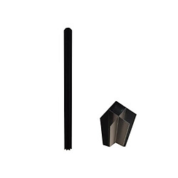 Vente-Unique Poteau d'angle pour verrière atelier en aluminium thermolaqué 105 cm noir - BAYVIEW 