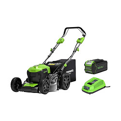 Tondeuse tractée GREENWORKS 40V - Coupe de 46cm - 1 batterie 4,0Ah - 1 chargeur - GD40LM46SPK4x 